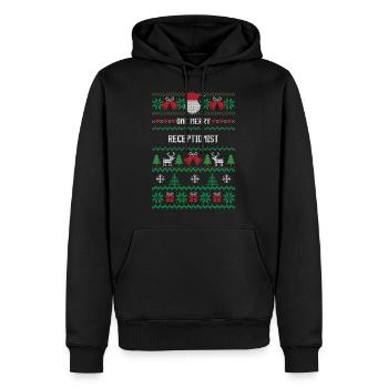 Une joyeuse réceptionniste - Sweat à capuche Premium bio Homme - noir - Devant - Nico (187cm)