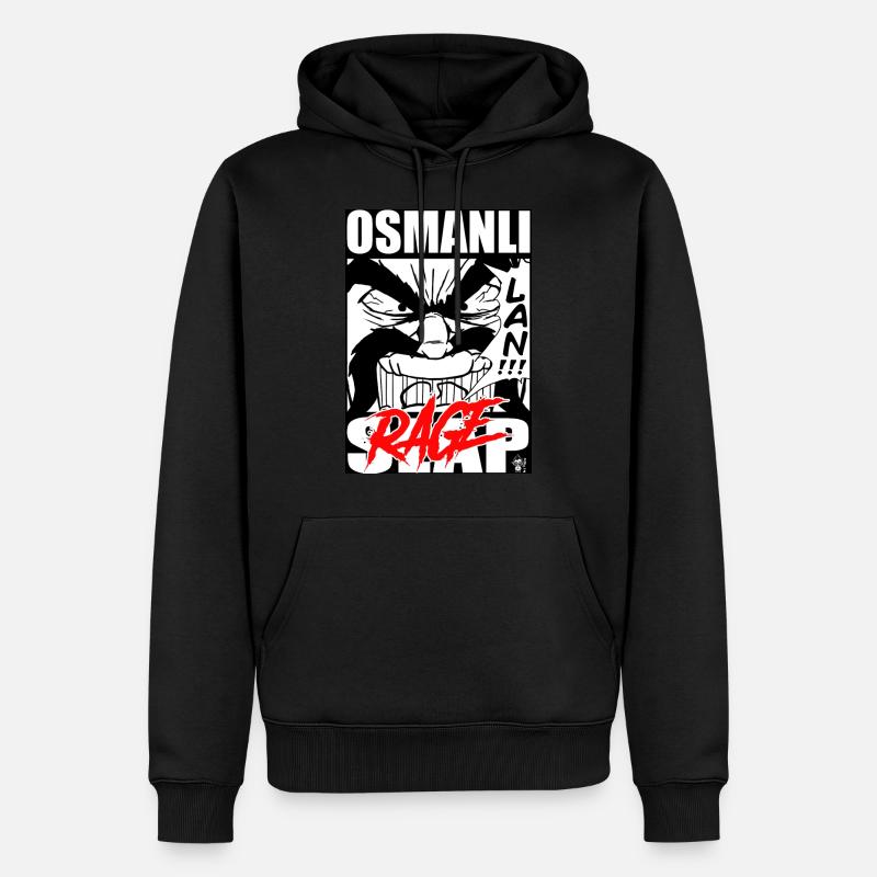 Osmanli Slap RAGE - Männer Premium Bio Hoodie - Schwarz
