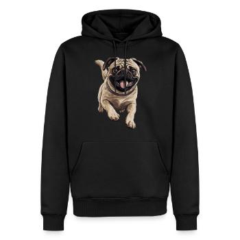 Sprints de carlin - Sweat à capuche Premium bio Homme - noir - Devant - Nico (187cm)