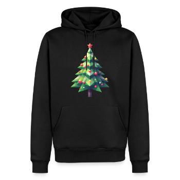Polygon Christmas Magic: The Multifaceted - Men’s Premium Organic Hoodie - black - Front - Nico (187cm)