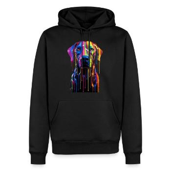 Rainbow Dog - Men’s Premium Organic Hoodie - black - Front - Nico (187cm)