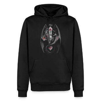 23F 0025 bk - Men’s Premium Organic Hoodie - black - Front - Nico (187cm)