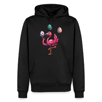 Easter Egg Easter Egg Flamingo Easter Juggler Jonglie - Men’s Premium Organic Hoodie - black - Front - Nico (187cm)