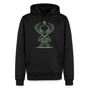 Alien Baseballspieler UFO Baseball Sport - Männer Premium Bio Hoodie - Schwarz - Vorne - Nico (187cm)