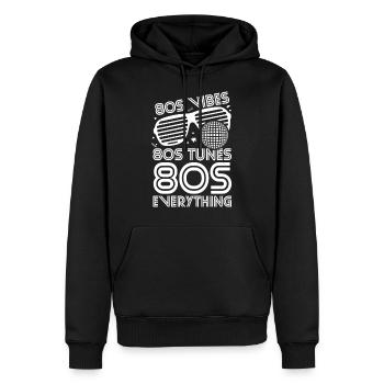 80s Vibes Melodies Everything - Men’s Premium Organic Hoodie - black - Front - Nico (187cm)