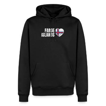 Îles Féroé - Sweat à capuche Premium bio Homme - noir - Devant - Nico (187cm)