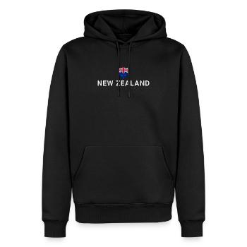 Nouvelle-Zélande - Sweat à capuche Premium bio Homme - noir - Devant - Nico (187cm)