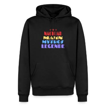 Nachbar Mann Mythos Legende Nachbarschaft Humor - Männer Premium Bio Hoodie - Schwarz - Vorne - Nico (187cm)