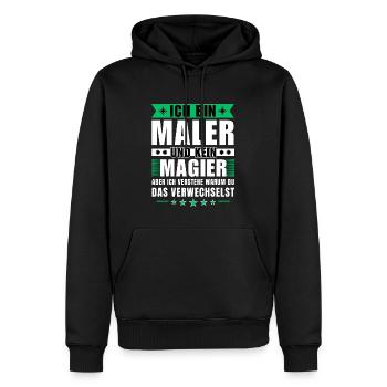 Ich bin Maler und kein Magier - Männer Premium Bio Hoodie - Schwarz - Vorne - Nico (187cm)
