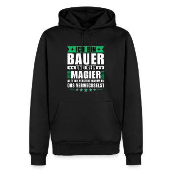 Ich bin Bauer und kein Magier - Männer Premium Bio Hoodie - Schwarz - Vorne - Nico (187cm)