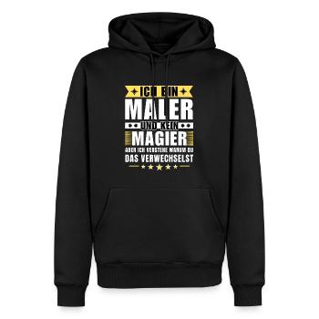 Ich bin Maler und kein Magier - Männer Premium Bio Hoodie - Schwarz - Vorne - Nico (187cm)