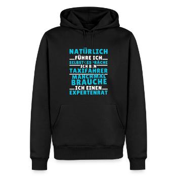 Ich führe Selbstgespräche - Taxifahrer Edition - Männer Premium Bio Hoodie - Schwarz - Vorne - Nico (187cm)