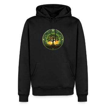 Tree of Life Spiritual Tree of Life, Yggdrasil - Men’s Premium Organic Hoodie - black - Front - Nico (187cm)