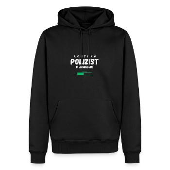 À l’attention d’un policier en formation Chargement - Sweat à capuche Premium bio Homme - noir - Devant - Nico (187cm)