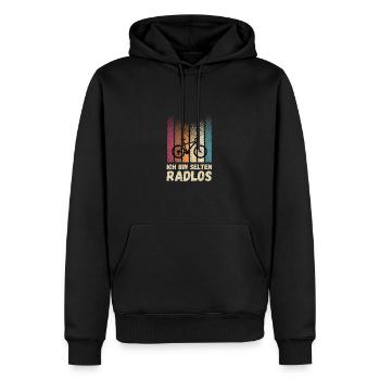 Je suis un vélo rétro sans roues - Sweat à capuche Premium bio Homme - noir - Devant - Nico (187cm)