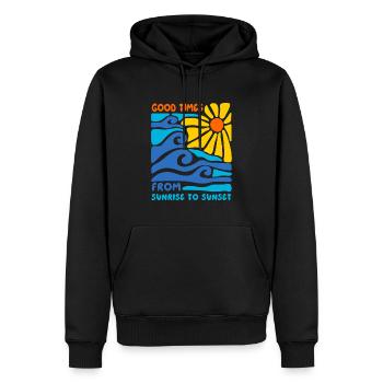 Sommer und schöne zeit - Männer Premium Bio Hoodie - Schwarz - Vorne - Nico (187cm)