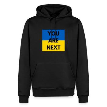UKRAINE YOU ARE NEXT - Sweat à capuche Premium bio Homme - noir - Devant - Nico (187cm)