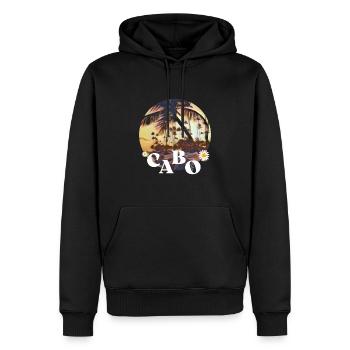 CABO BEACH - Sweat à capuche Premium bio Homme - noir - Devant - Nico (187cm)