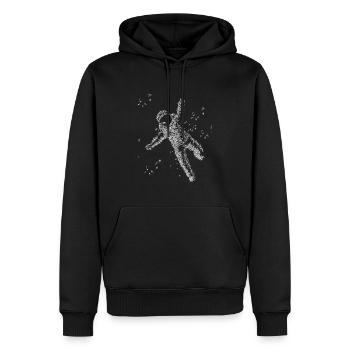 Astronaute dans le ciel - Sweat à capuche Premium bio Homme - noir - Devant - Nico (187cm)