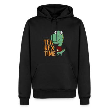 Tea Rex Time Outfit - Männer Premium Bio Hoodie - Schwarz - Vorne - Nico (187cm)