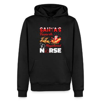 La tenue d’infirmière préférée du Père Noël - Sweat à capuche Premium bio Homme - noir - Devant - Nico (187cm)
