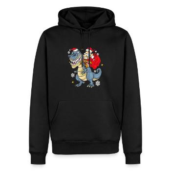 t Rex Santa Outfit - Sweat à capuche Premium bio Homme - noir - Devant - Nico (187cm)