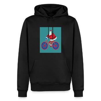 Santas Fahrradtour - Männer Premium Bio Hoodie - Schwarz - Vorne - Nico (187cm)