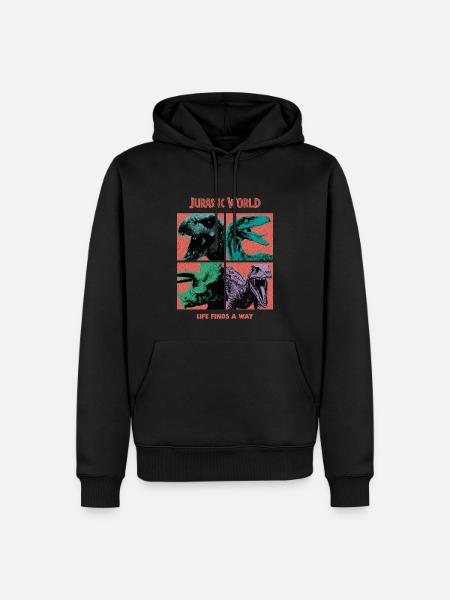 Jurassic World Life Finds A Way - Herre Premium økologisk hoodie - sort