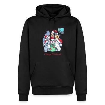 Black Red Cat Christmas Christmas T Shirt - Sweat à capuche Premium bio Homme - noir - Devant - Nico (187cm)