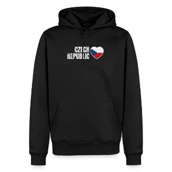 République tchèque - Sweat à capuche Premium bio Homme - noir - Devant - Nico (187cm)
