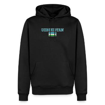 Ouzbékistan - Sweat à capuche Premium bio Homme - noir - Devant - Nico (187cm)