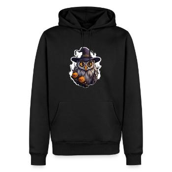 Halloween Eule - Männer Premium Bio Hoodie - Schwarz - Vorne - Nico (187cm)