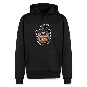 Halloween Eule - Männer Premium Bio Hoodie - Schwarz - Vorne - Nico (187cm)