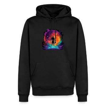 Basketballspieler im Kunst Design für Sport Fans - Männer Premium Bio Hoodie - Schwarz - Vorne - Nico (187cm)