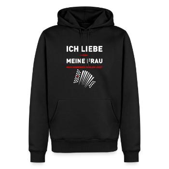 ich liebe meine frau weiss rot - Männer Premium Bio Hoodie - Schwarz - Vorne - Nico (187cm)