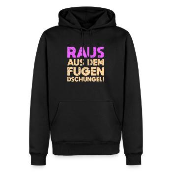 Raus Aus Dem Fugen-Dschungel! - Männer Premium Bio Hoodie - Schwarz - Vorne - Nico (187cm)
