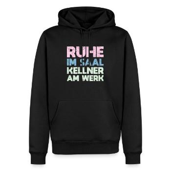 Ruhe Im Saal, Kellner Am Werk - Männer Premium Bio Hoodie - Schwarz - Vorne - Nico (187cm)