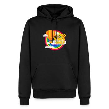 Ballon & Regenbogen (Good Vibes) - Männer Premium Bio Hoodie - Schwarz - Vorne - Nico (187cm)