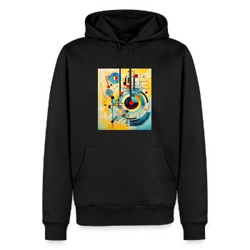 STREET ART ABSTRACTION - Sweat à capuche Premium bio Homme - noir - Devant - Nico (187cm)