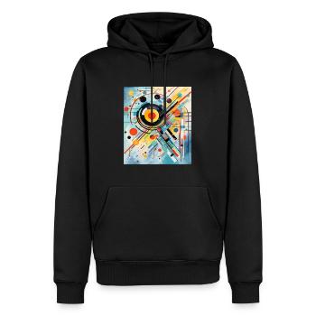 STREET ART ABSTRACTION - Sweat à capuche Premium bio Homme - noir - Devant - Nico (187cm)