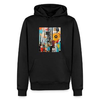 STREET ART FANTASIE - Männer Premium Bio Hoodie - Schwarz - Vorne - Nico (187cm)