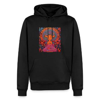 STREET ART IMAGINATION - Sweat à capuche Premium bio Homme - noir - Devant - Nico (187cm)