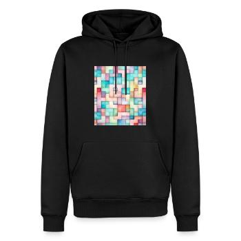 MOSAïQUE STREET ART - Sweat à capuche Premium bio Homme - noir - Devant - Nico (187cm)
