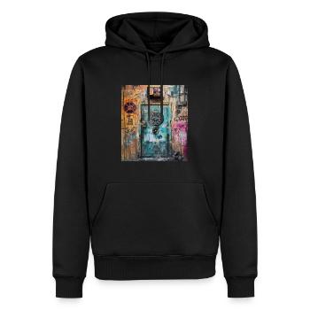 DER GEIST DER WALL STREET ART - Männer Premium Bio Hoodie - Schwarz - Vorne - Nico (187cm)