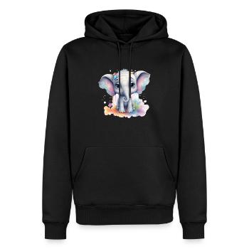 Mignon bébé éléphant cadeau enfants mode enfants - Sweat à capuche Premium bio Homme - noir - Devant - Nico (187cm)