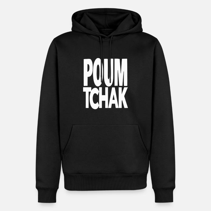 poum tchak - Sweat à capuche Premium bio Homme - noir