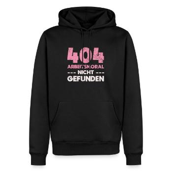 404: Arbeitsmoral Nicht Gefunden - Männer Premium Bio Hoodie - Schwarz - Vorne - Nico (187cm)