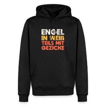Engel In Weiß, Teils Mit Gezicke - Männer Premium Bio Hoodie - Schwarz - Vorne - Nico (187cm)