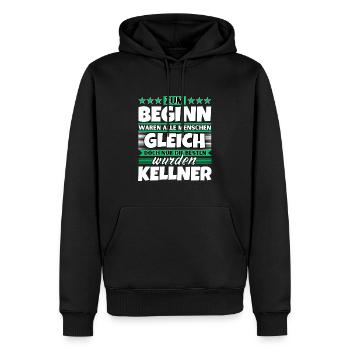 Zum Beginn gleich die besten wurden Kellner - Männer Premium Bio Hoodie - Schwarz - Vorne - Nico (187cm)