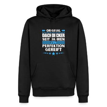 Roofers matured to perfection - Men’s Premium Organic Hoodie - black - Front - Nico (187cm)